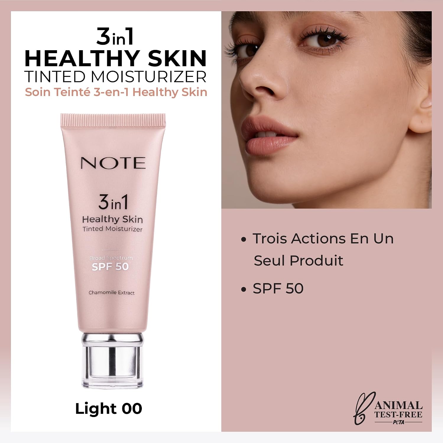 Cosmetics 3 in 1 Healthy Skin Light Tinted Moisturizer 50 SPF Renk Ton Eşitleyici Aydınlatıcı Krem, 00 Açık Ton
