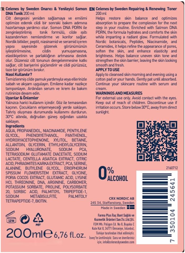 Somon DNA PDRN Gözenek Sıkılaştırıcı & Cilt Tonu Eşitleyici Tonik, 200 ml