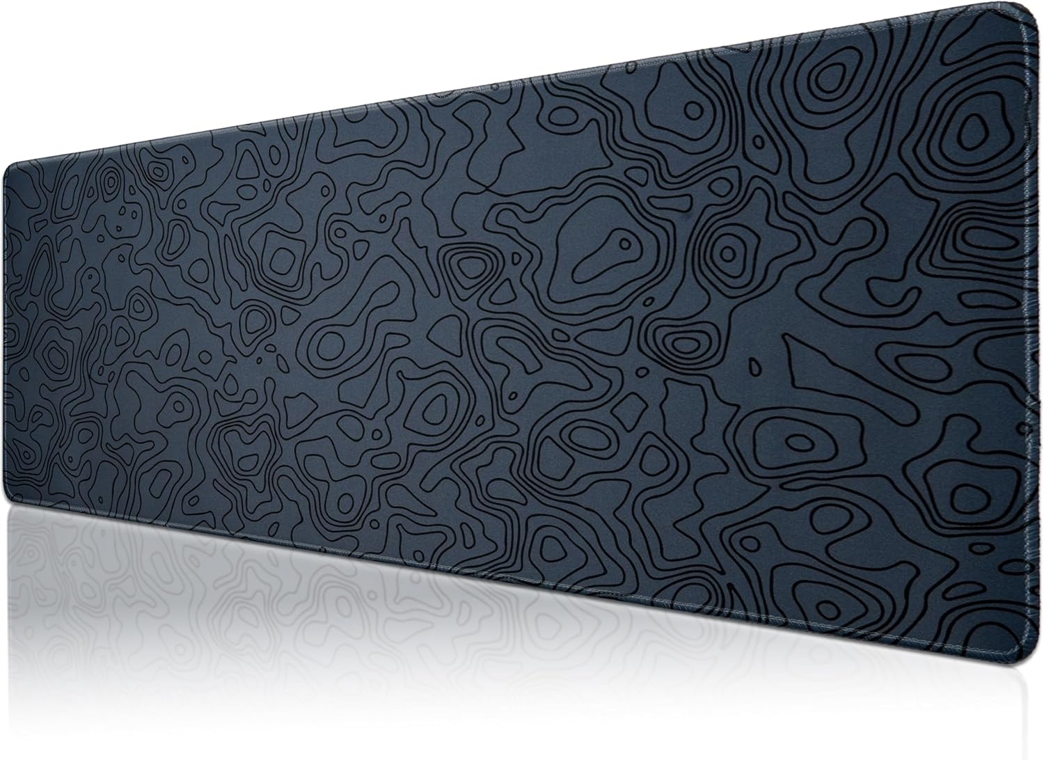 Klasse Pro - 5 Farklı Model Dikişli Kenar 120x60 cm Oyuncu Gaming Mouse Pad (Dark Grey Map Lines)