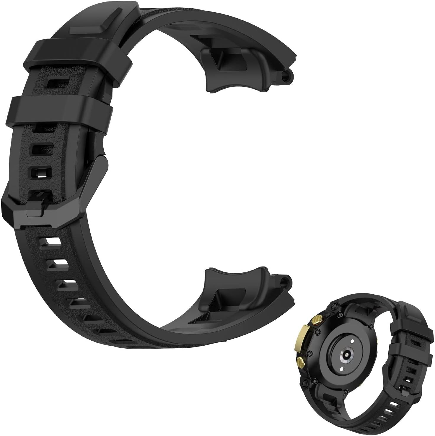 Amazfit T-rex 2 ile uyumlu Akıllı Saat ile Uyumlu Solitude Yumuşak Silikon Spor Yedek Saat Kordonu Profesyonel Silikon Kordon Su Geçirmez Nefes Alabilir Bileklik SİYAH