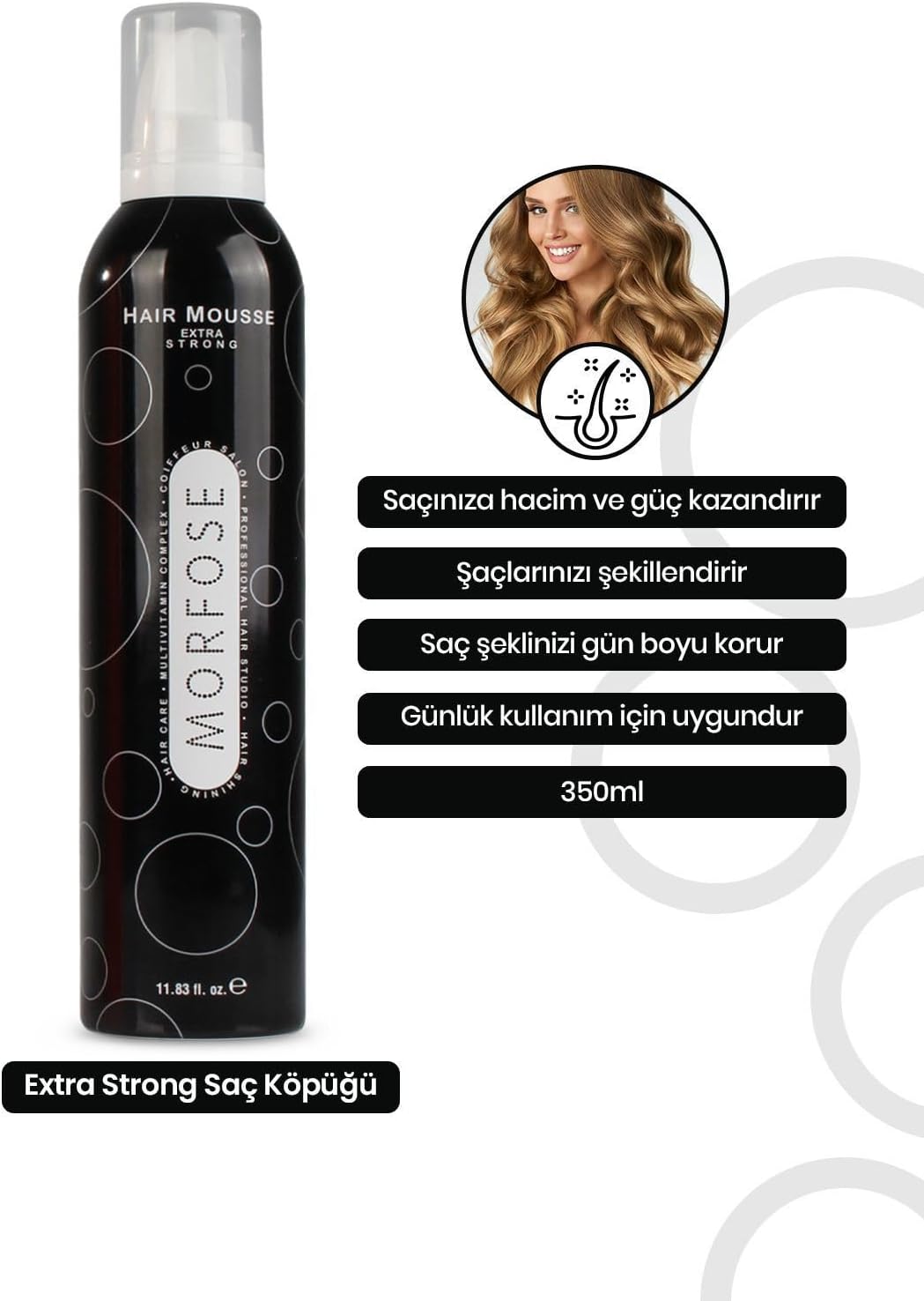 Siyah Saç Köpüğü 350 ml