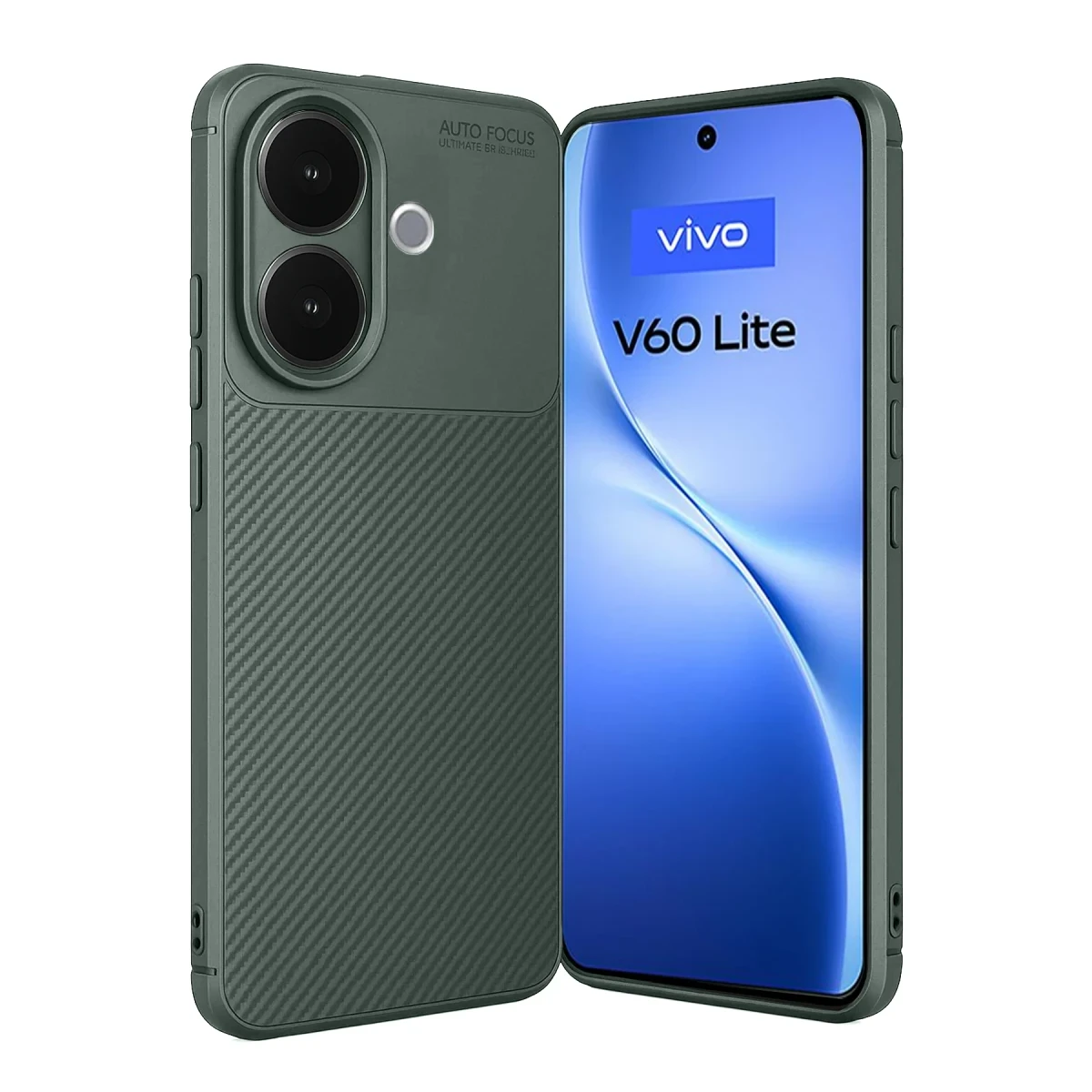 Vivo V60 Lite Auto Focus Karbon Kapak - Koyu Yeşil