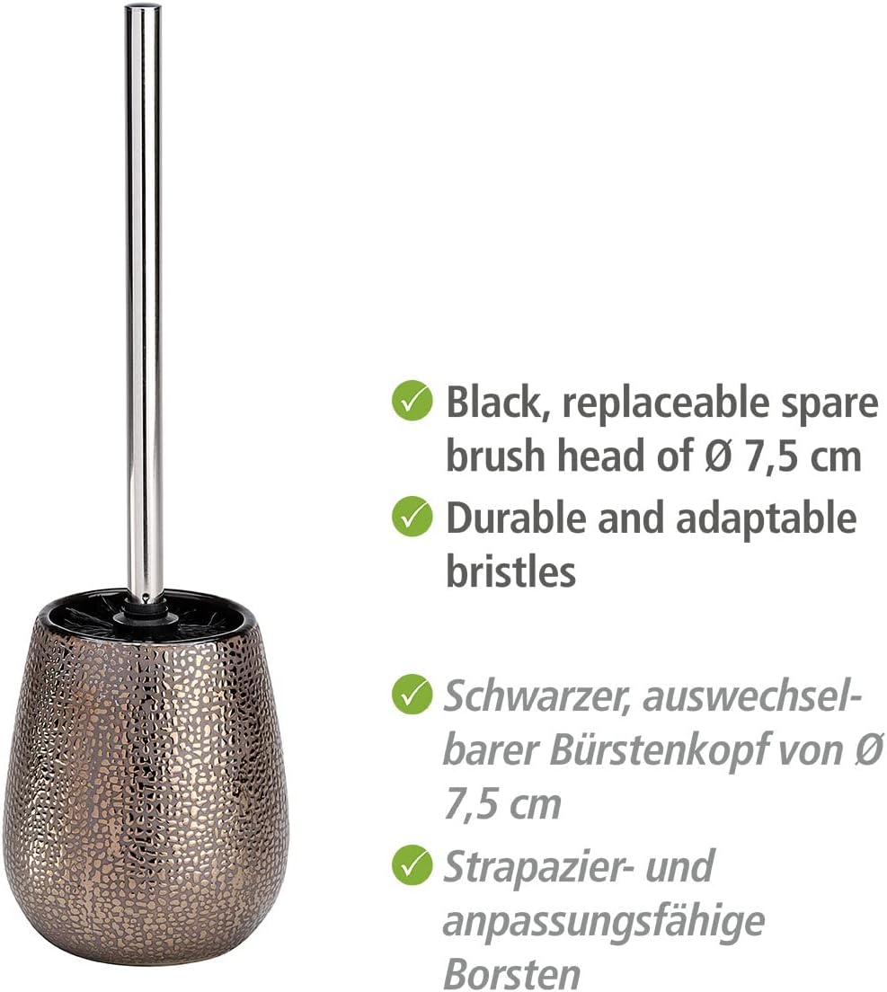 Marrakesh klozet takımı, tuvalet fırçası tutucu, seramik, Ø 12,5 x 41 cm, kahverengi