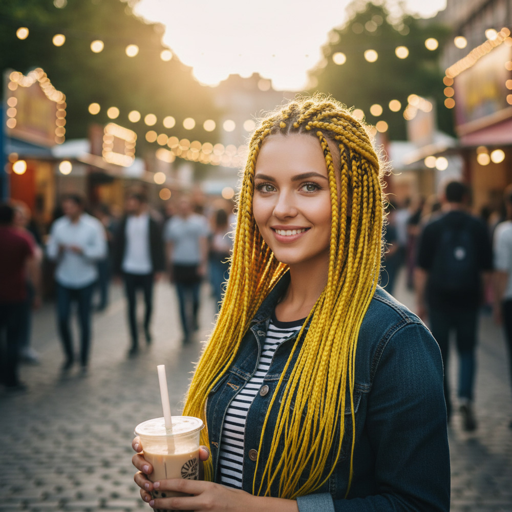 Afrika Örgüsü Ve Rasta İçin Sentetik Saç - Sarı