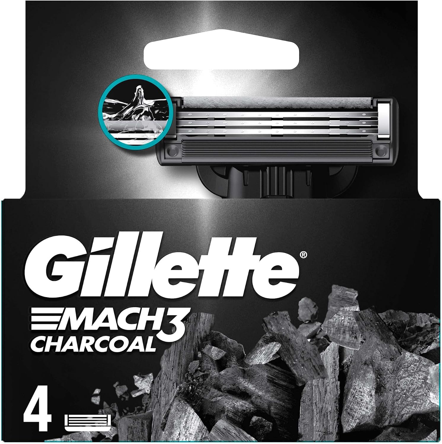 Mach3 Charcoal Yedek Tıraş Bıçağı 4'lü
