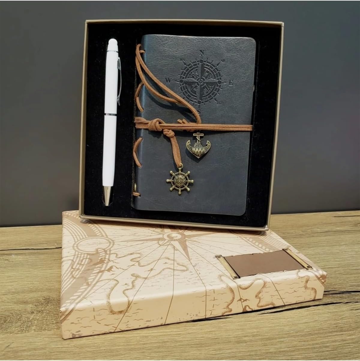 MiyanGo(5229) Defter Ve Kalem Kutulu Set Gri BEYAZ