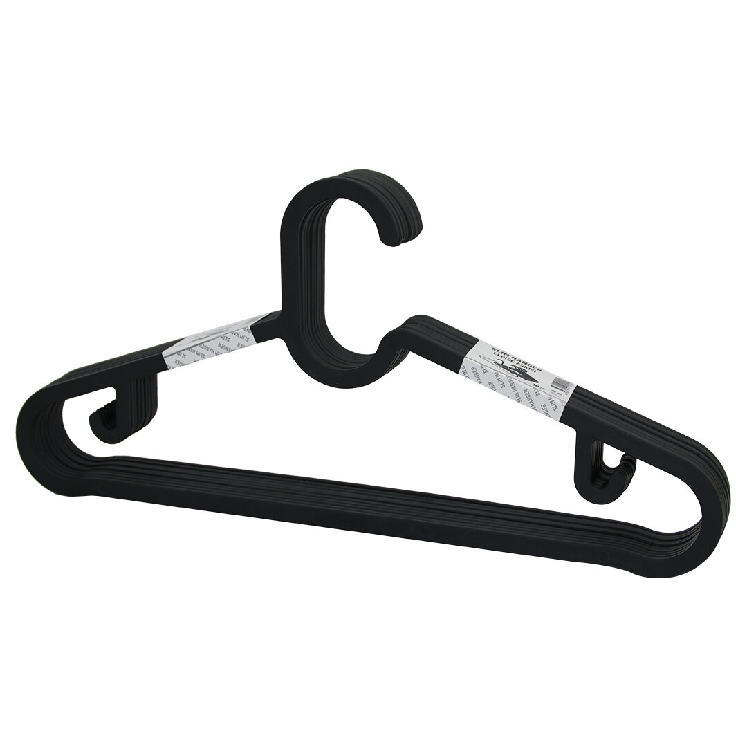 10PCS Plastik - Antrasit Gri Elbise Askısı