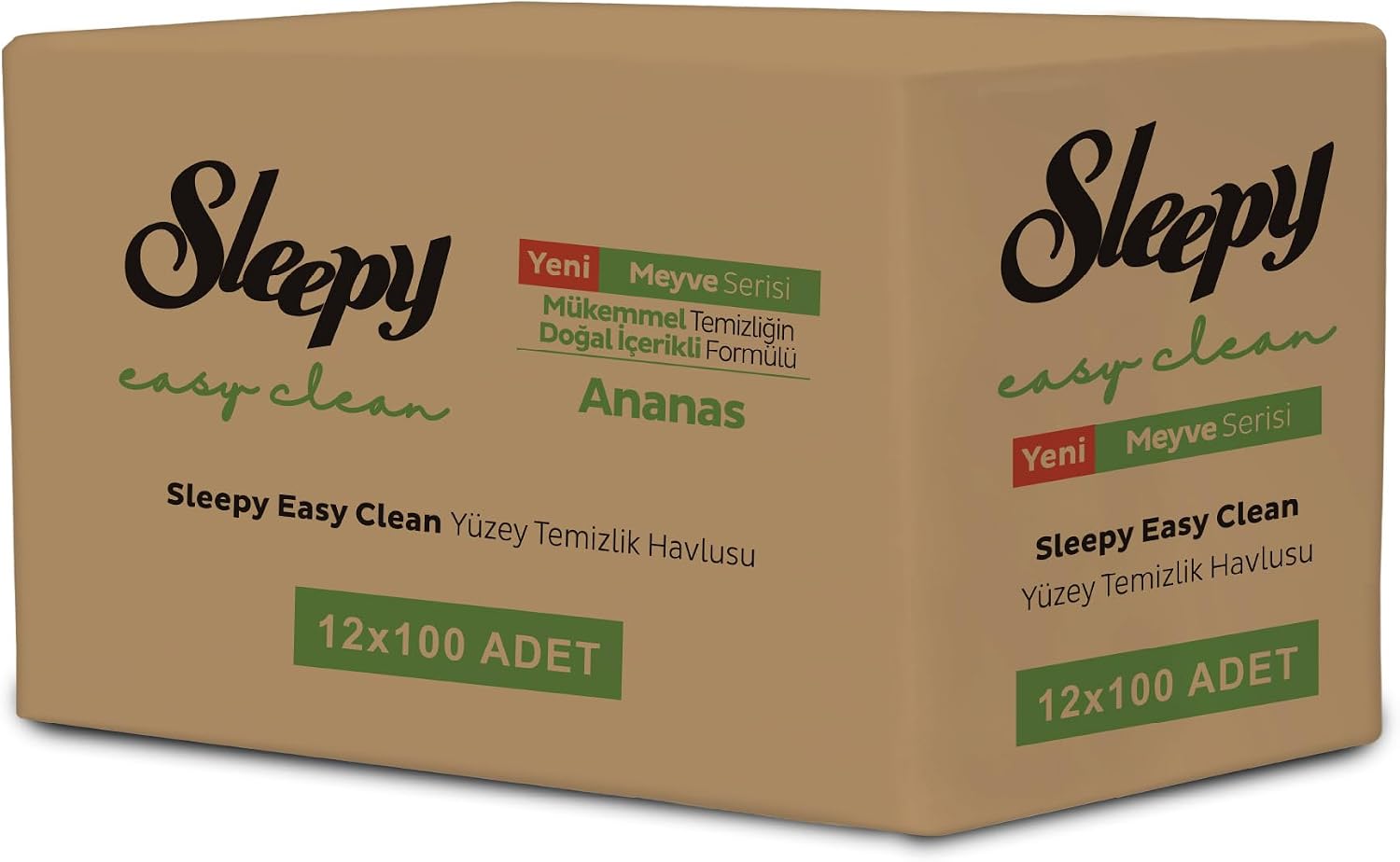 Meyve Serisi Yüzey Temizlik Havlusu Mendili Ananas 12x100 (1200 Yaprak)