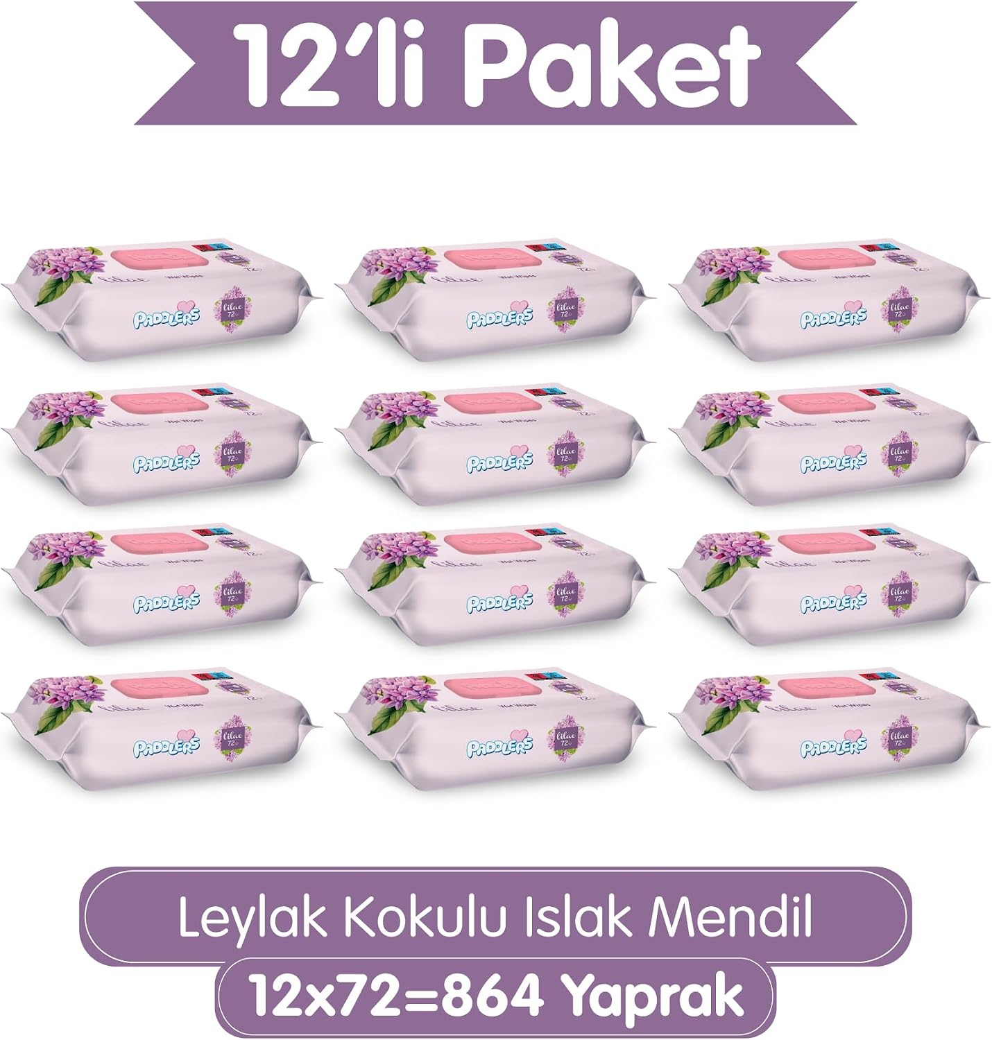 Leylak Kokulu Islak Mendil 864 Yaprak (12x72) – Koli