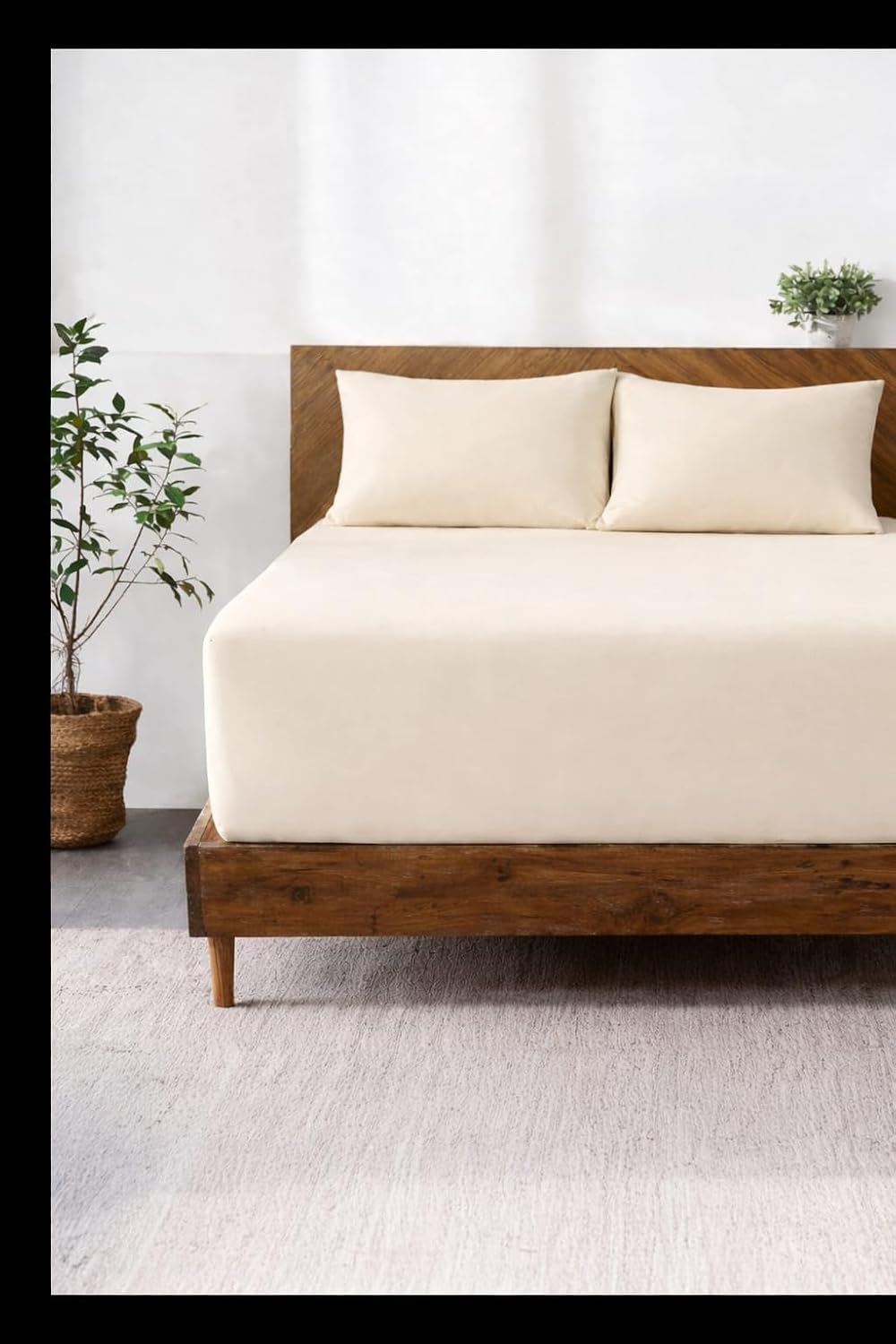 Lastikli & Hipoalerjenik Çarşaf%100 Pamuk Penye Kumaş Krem 100x200, LUXCARSAF