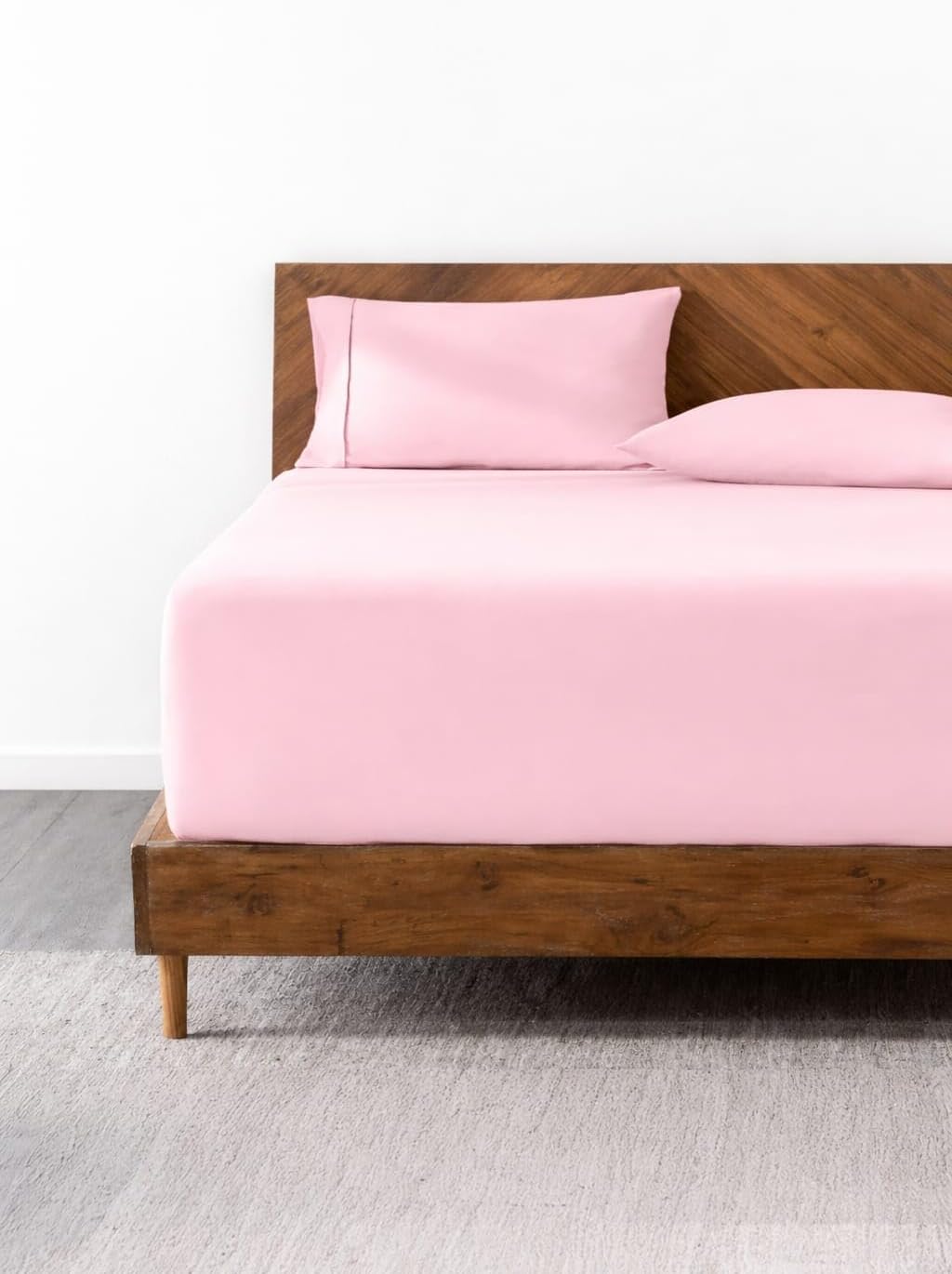 Lastikli & Hipoalerjenik Çarşaf%100 Pamuk Penye Kumaş Pembe 140x200, LUXCARSAF