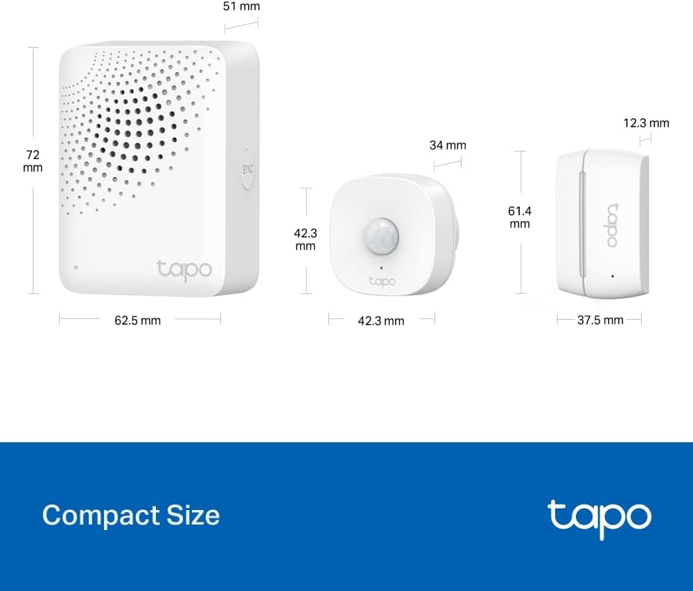 Tapo T30 KIT - Akıllı Ev Sensörleri Başlangıç Kiti, Akıllı Hub, Hareket Sensörü, 2* Kapı/Pencere Kontak Sensörü