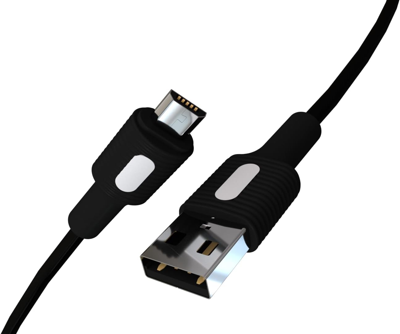Coral Micro USB Hızlı Şarj Kablosu (Siyah + Beyaz/Siyah Uç) (120 CM)