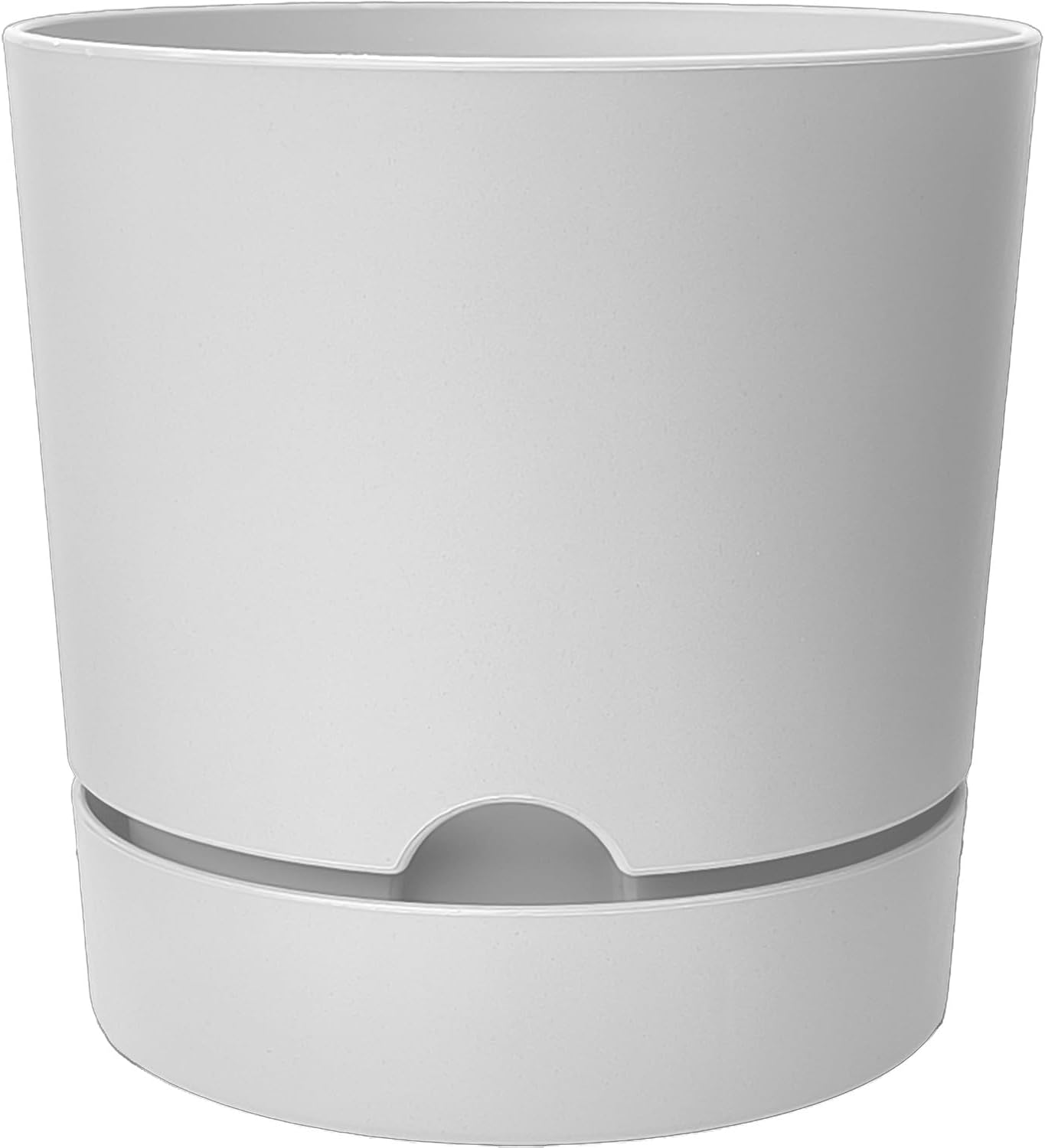 Begonya Saksı Tabaklı Drenajlı Mat Plastik Çiçek Saksısı (1 Adet, 3,3 Litre, 18cm, Beyaz)