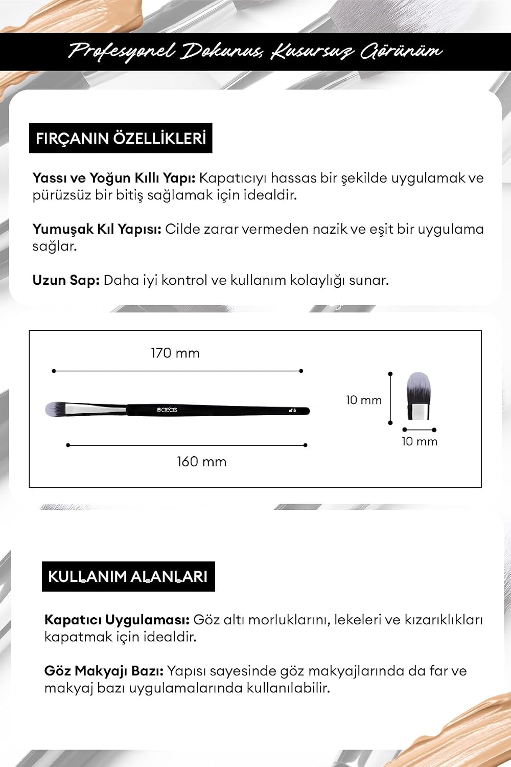 Düz Kapatıcı Fırçası Detailed Concealer Brush 115