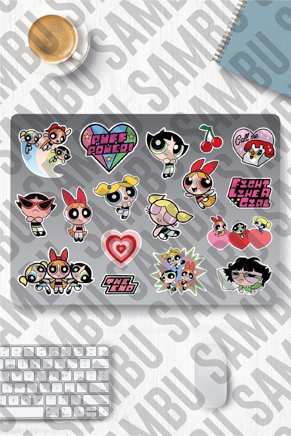 Powerpuff Girls Temalı Sticker Etiket Seti - Laptop Notebook Telefon
