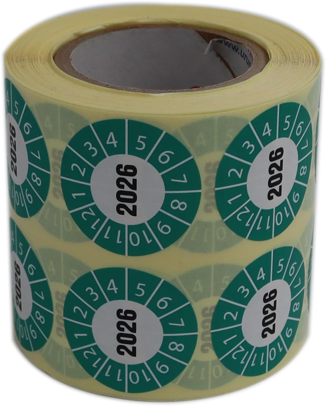 Vellum Tarih Seçme Etiketi 30mm X 30mm Ruloda 1000 Adet (Yeşil, 2026)