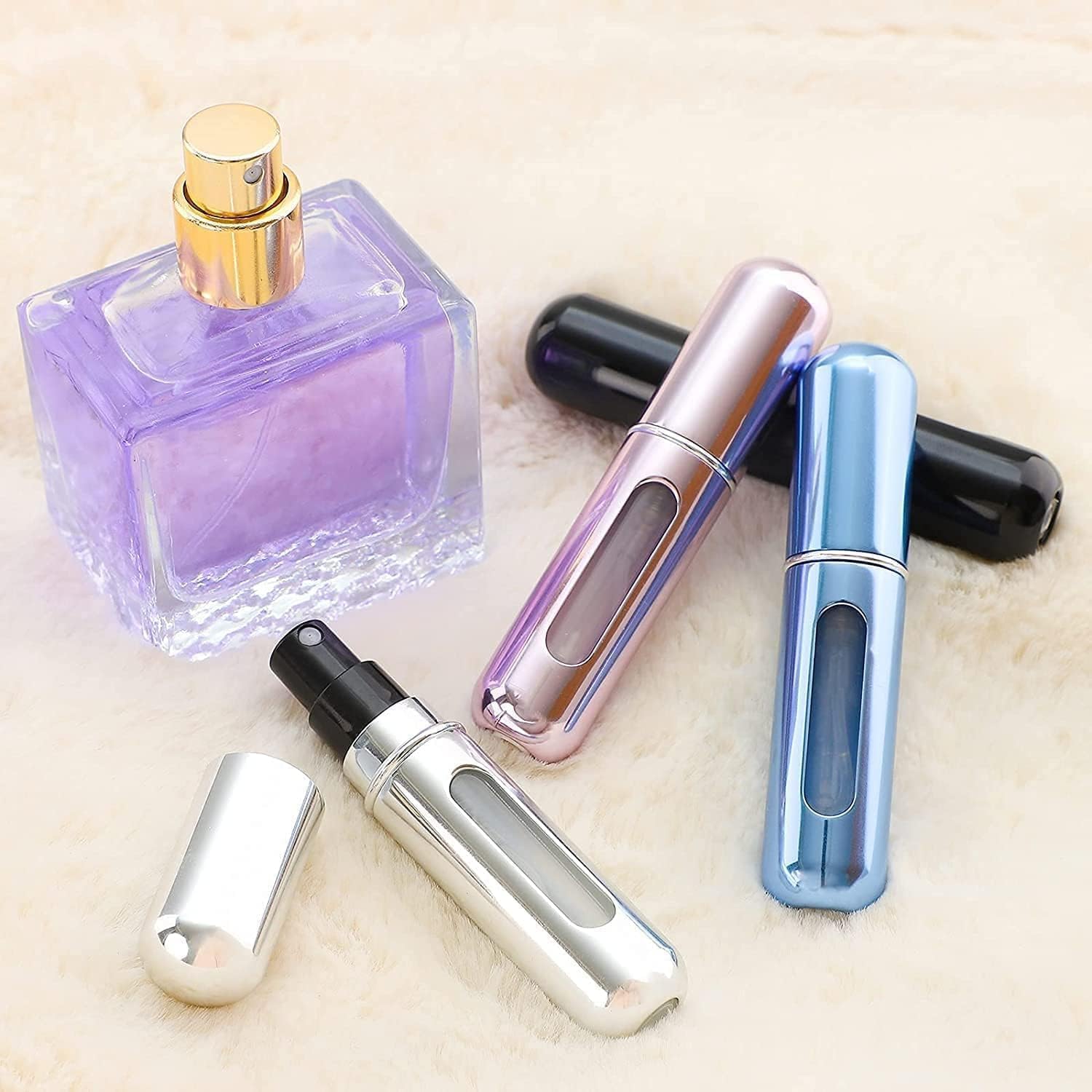 Seyahat Parfüm Şişesi Doldurulabilir Mini Cep Parfüm Şişesi Atomizer (2 Adet