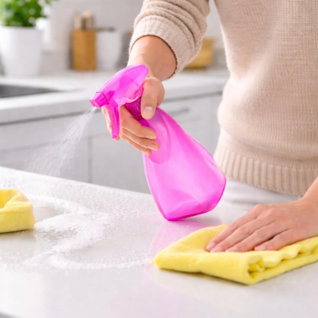 Sprey Şişesi 700 ml, Su Bulaşık Deterjanı, Tetikli Püskürtmeli Fısfıs Cam Temizleme (Mor)