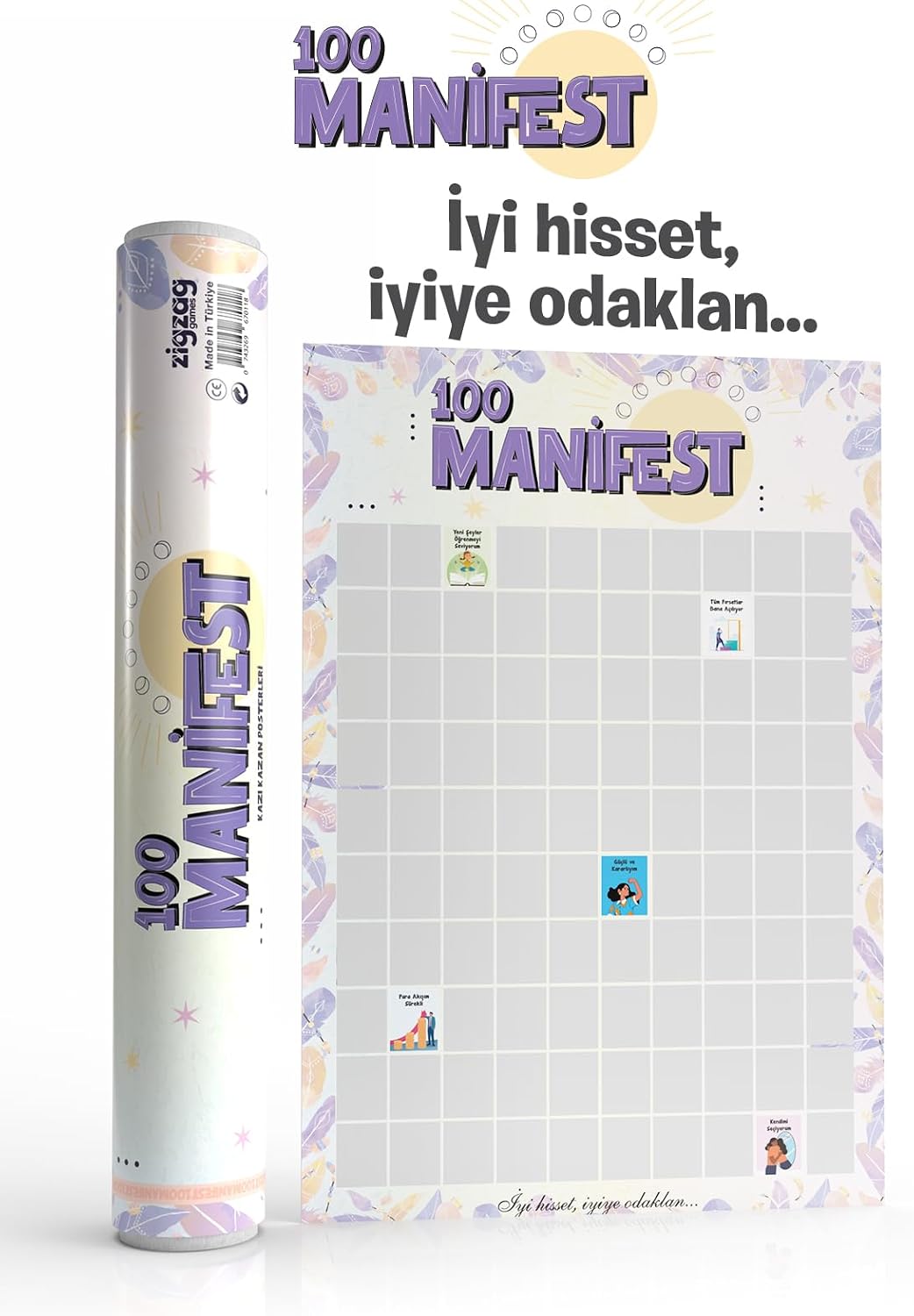 100 Manifest Kazı Kazan Poster Motivasyon ve Kişisel Gelişim