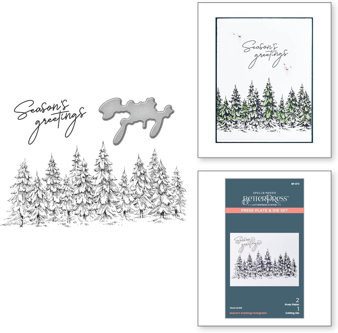 Season's Greetings Evergreens Pres Plakası, Metal