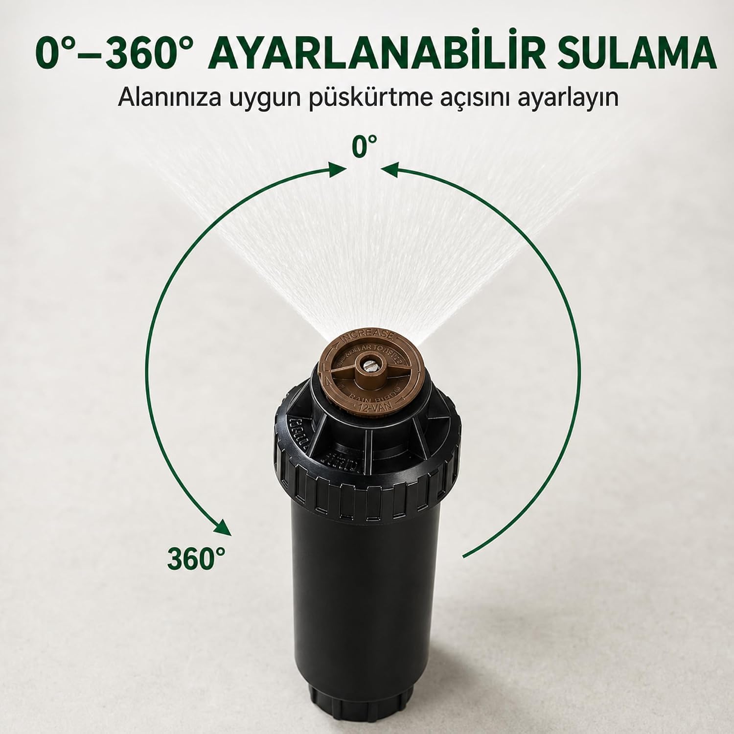 Rain 14419 Bird US-412 Uni-Sprey Gövdesi, 30,5 cm Büyük Vanlu, Ayarlanabilir 0 – 360, Derece Başlık, 10,2 10,2 cm Pop-Up RainBird US412