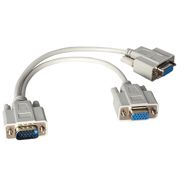 PM-1557 1x VGA Erkek To 2x VGA Dişi 30 CM Çevirici Kablo