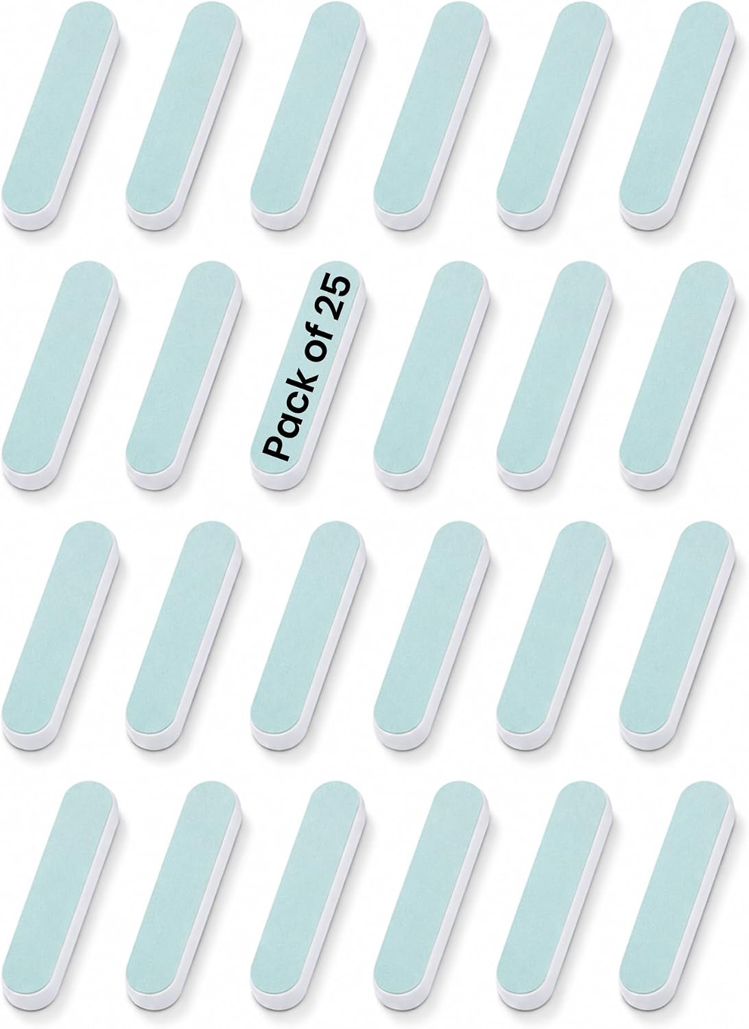 Super Quick Shine 2 Yönlü Tampon, Yeşil 400/Beyaz 4000 Grit, Çift Taraflı Manikür ve Pedikür Tırnak Tamponu, 8,89 cm U x 190,54 cm G, 25 Adet