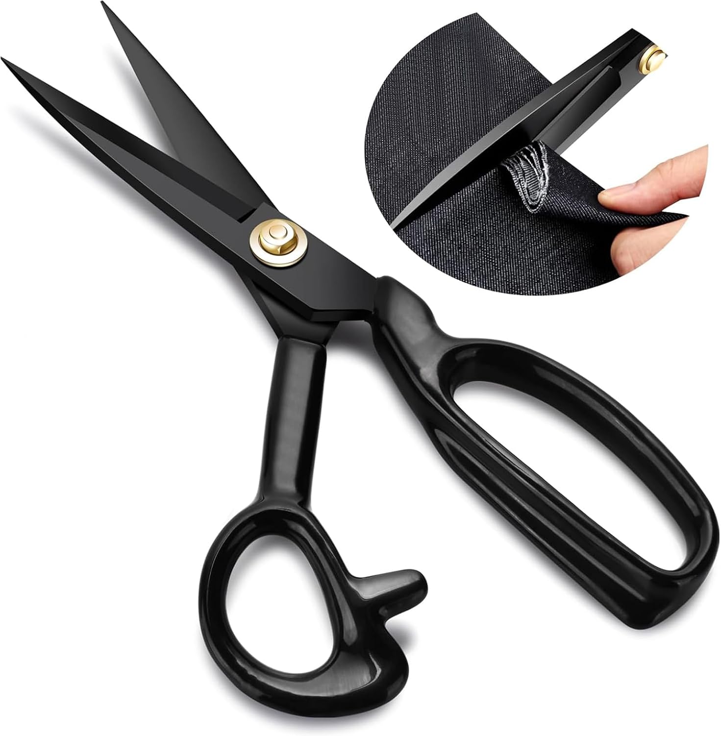 Profesyonel Terzi Makası, Yüksek Karbonlu Çelik, 20 cm, Ayarlanabilir Eklem Somunu, Ergonomik Saplı, Kumaş Kesimi için