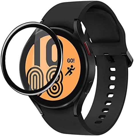 Samsung Galaxy Watch 5 45mm Uyumlu Akıllı Saat için Tam Kaplayan PMMA Ekran Koruyucu Cam (Siyah, Samsung Galaxy Watch 5 45mm)