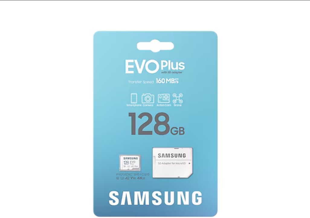 EVO Plus microSDXC Hafıza Kartı 128 GB, 160 MB/s, U3, V30, A2, ‎MB-MC128SA/TR (2024 Serisi) Beyaz
