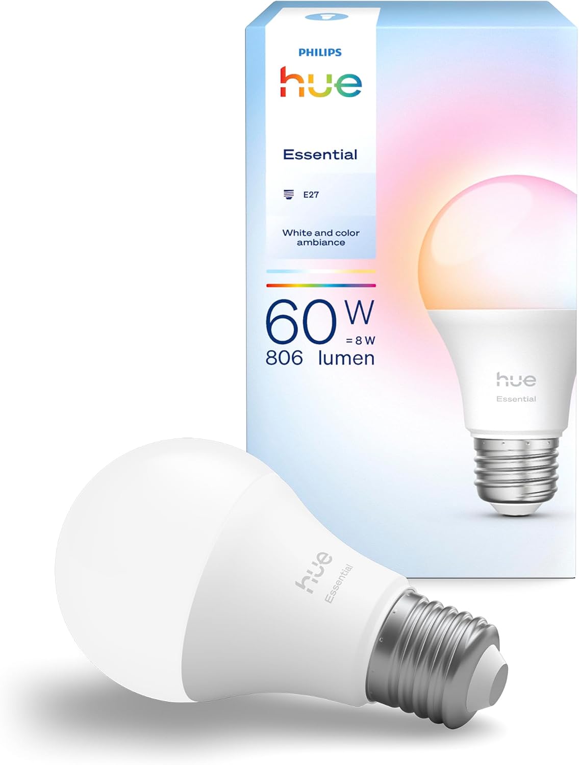 Essential 8W E27 806 Lumen Renkli Akıllı Ampul A60-25.000 Saat Ampul Kullanım Ömrü