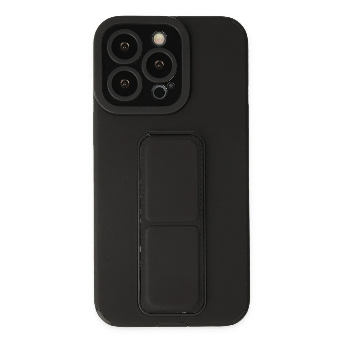 Apple iPhone 13 Pro Kılıf Mega Standlı Silikon - Siyah