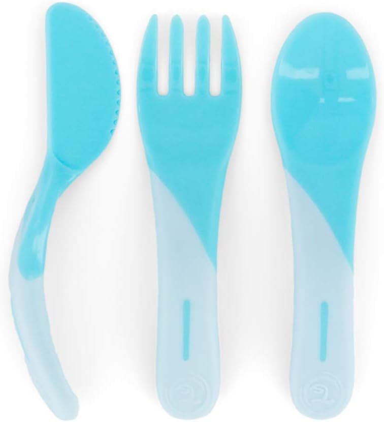 Bebek Öğrenme Çatal ve Kaşık Seti Mavi 6+ Ay