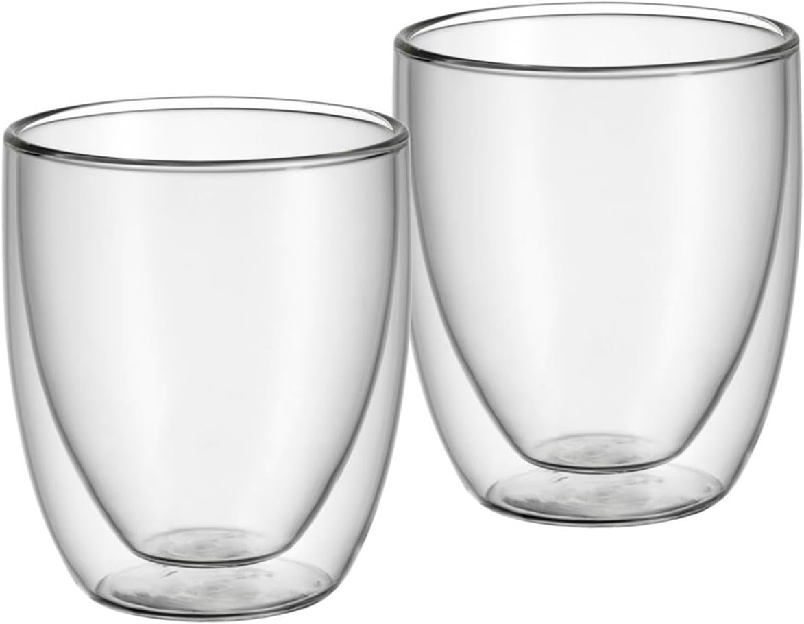 Kult 2'li Çift Cidarlı Cappuccino Bardağı Seti, 250 ml, Isıya Dayanıklı Termal Cam, Çay ve Kahve Bardağı, Yüzen Efektli Tasarım