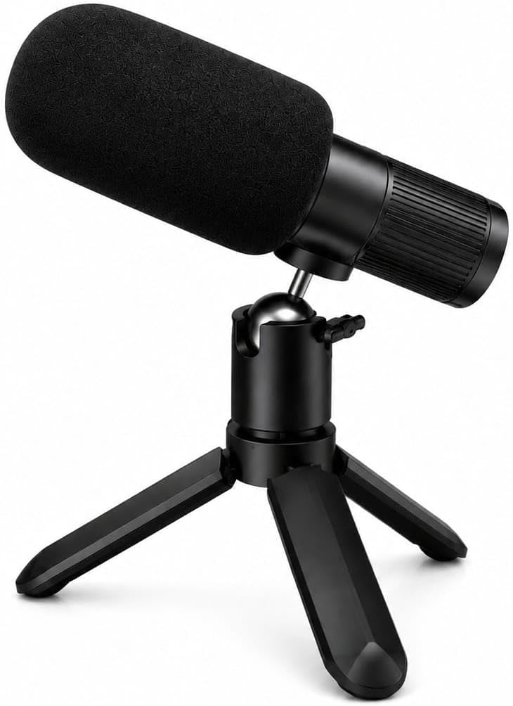 S93 Kablosuz Masaüstü Kayıt Mikrofonu Tripod Standlı Siyah