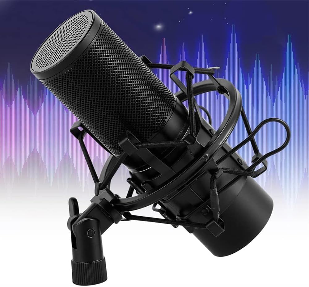 RGB LED Profesyonel USB Kondansatör Mikrofon – 24 Bit / 96kHz, Kardioid, Tak-Çalıştır, Tripod Dahil, Podcast, Oyun ve Yayın için | Q9