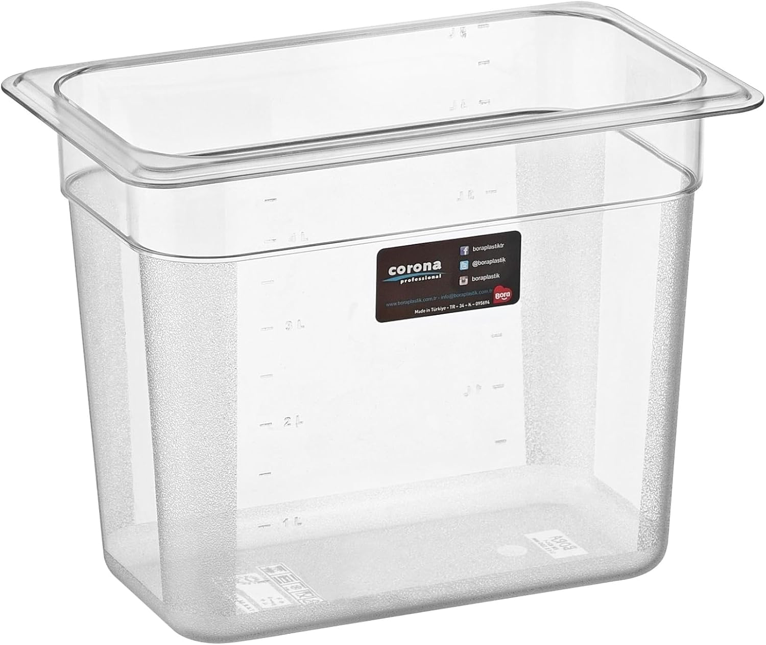 1/4 Dikdörtgen PC Gastronom Küvet Gövde 265x162x200
