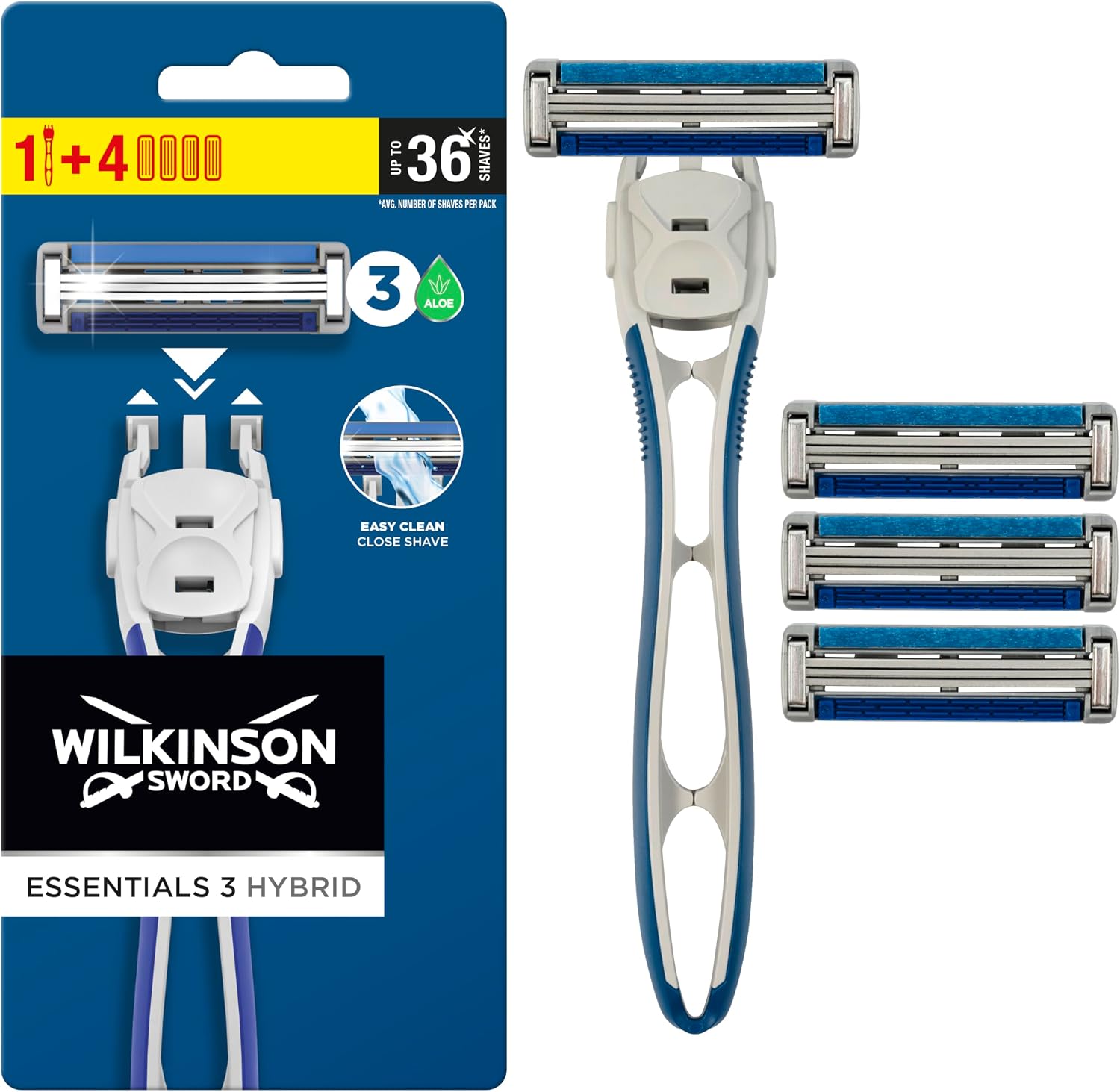 Wilkinson Essentials 3 Hybrid Erkek Tıraş Bıçağıi Sapı 4 Yedek Kartuş