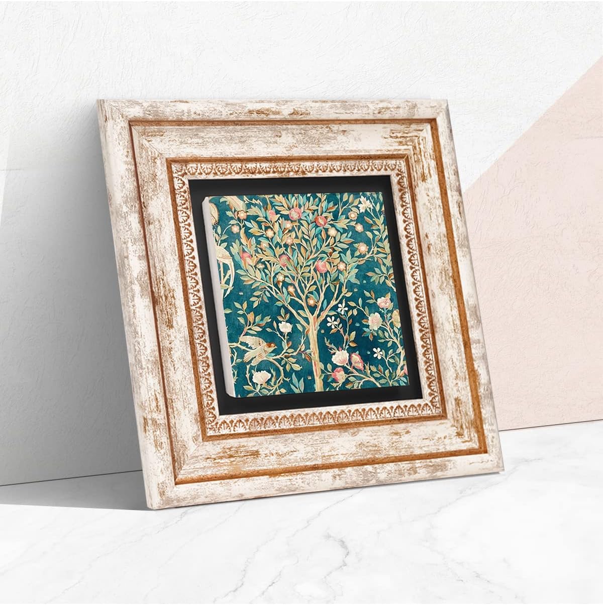 Hayat Ağacı Taş Duvar Tablosu - Çerçeveli Taş Tablo - Dekoratif Duvar Sanatı - Modern Ev ve Ofis Duvar Dekoru T1-106