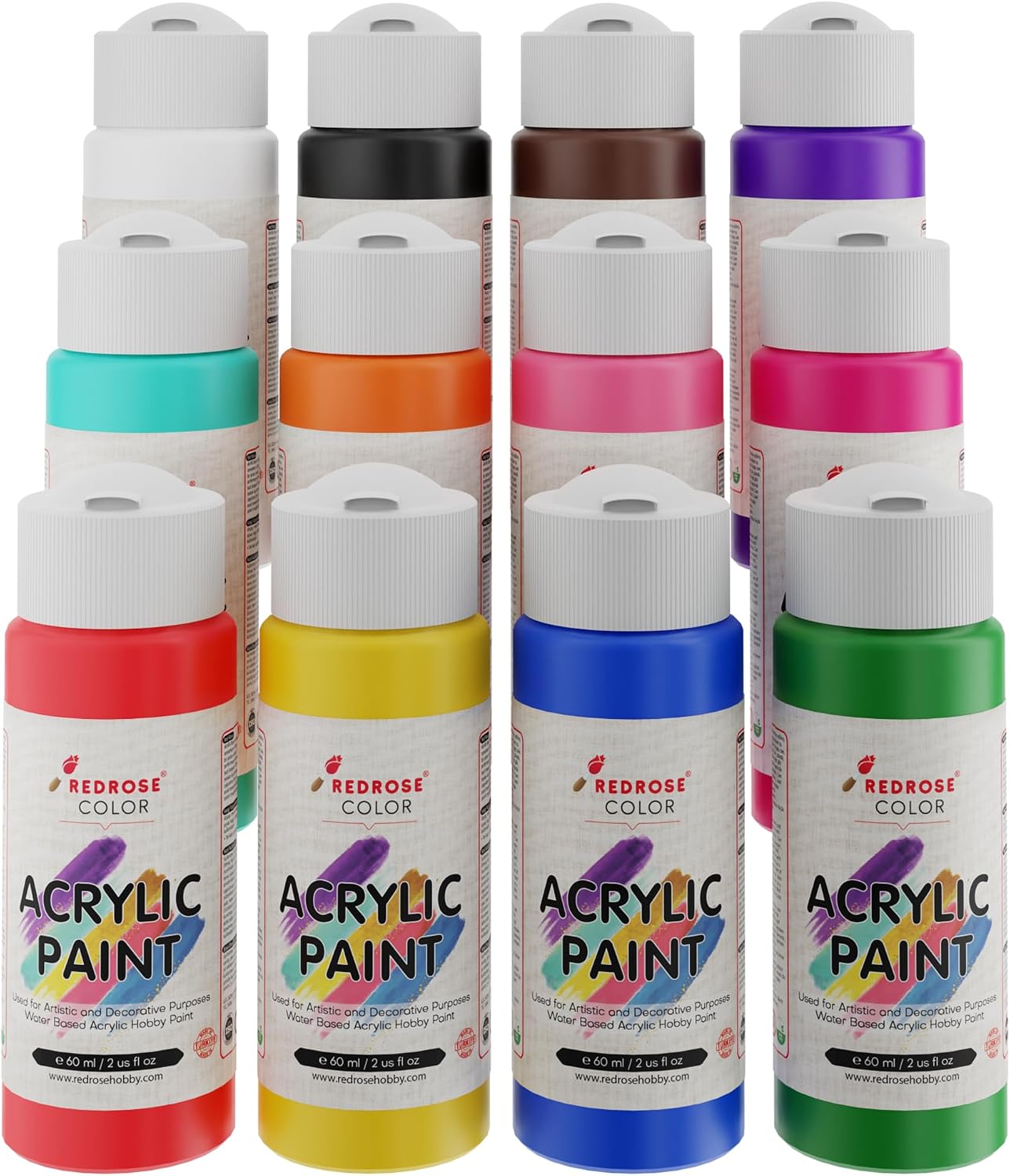 Tüm Renkler Akrilik Boya 12'li Set 12x60 ml
