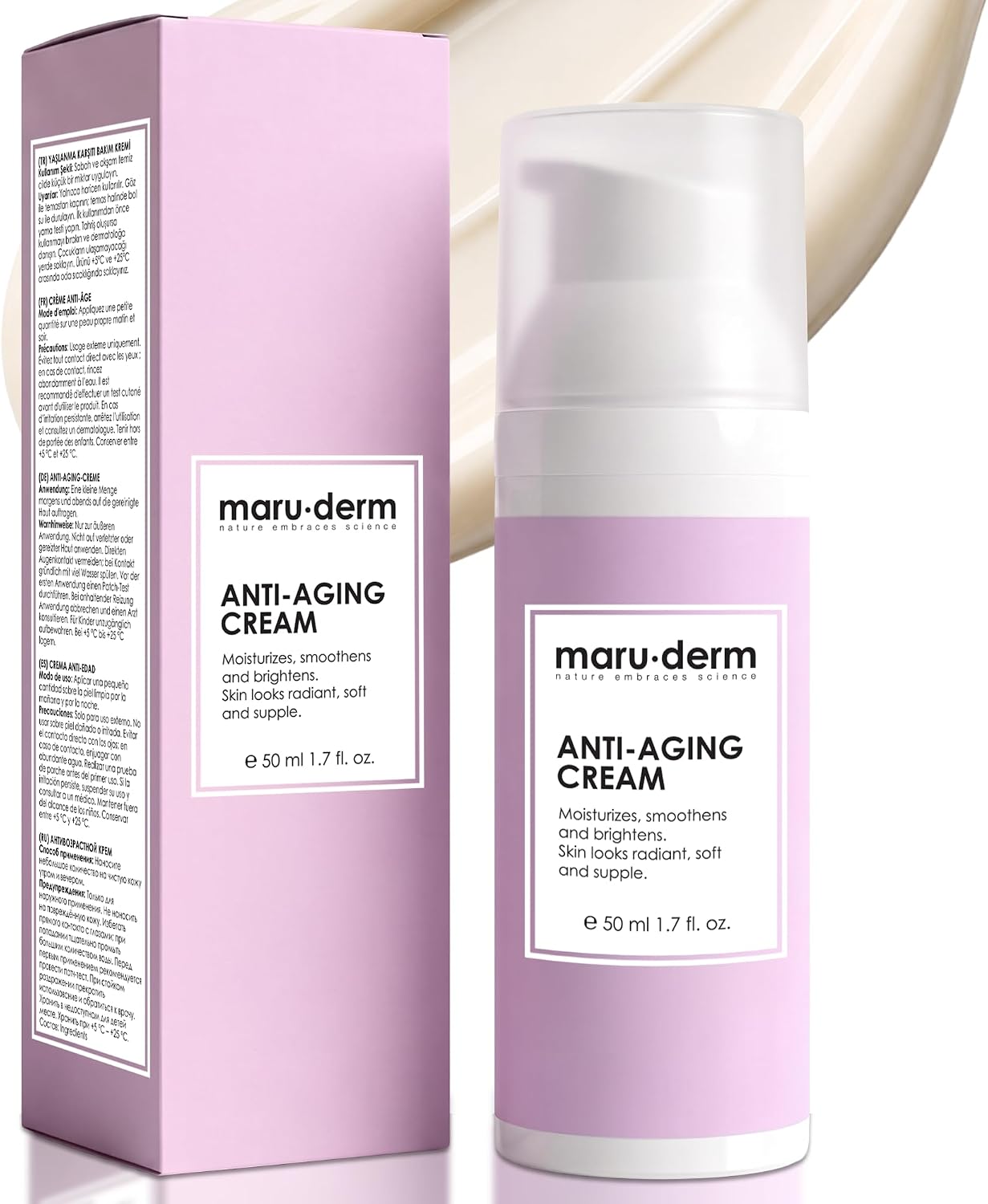 Maruderm Anti-Age Kırışıklık Karşıtı Cilt Bakım Kremi – Peptit Kompleksi & Niasinamid ile Sıkılaştırıcı ve Nemlendirici Yüz Kremi, 50 ML