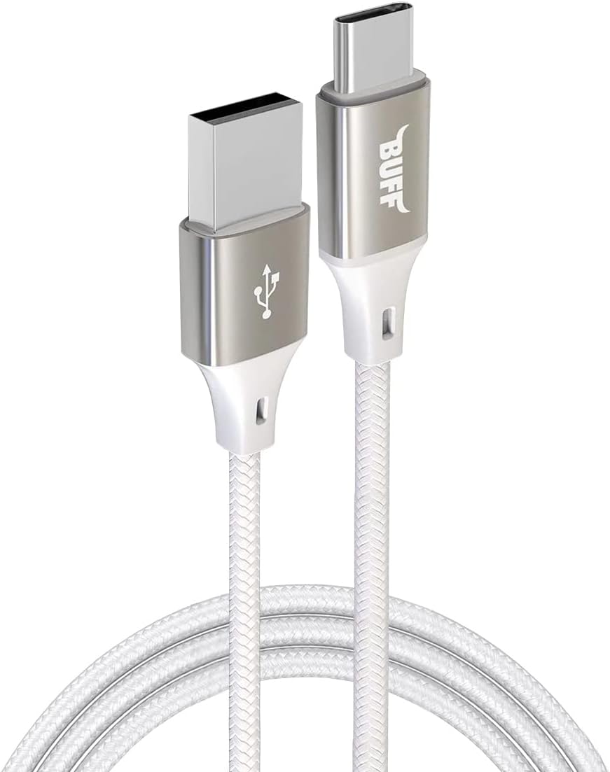 BUFF BL71 USB to Type-C 2.4A 1.2M Örgülü Data ve Şarj Kablosu (Beyaz)