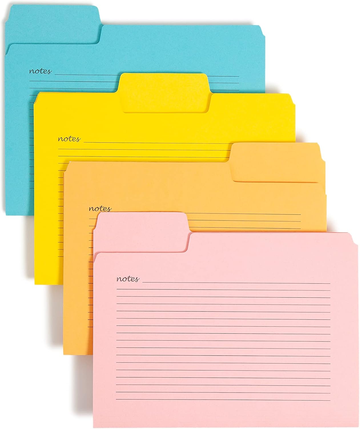 SuperTab Notes Folder, Büyük Boy 1/3 Kesim Tableti, Harf Boyutu, Çeşitli Renkler, Paket başına 12 (11650)