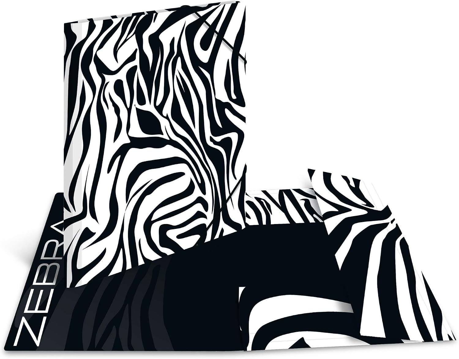 19687 Dosya Dosyası DIN A4 Hayvan Baskılı Zebra 3'lü Set, Sağlam Karton, Baskılı İç Kapak ve Lastik Bantlı Düzenleme Dosyası Çocuklar, Erkek ve Kız Çocukları için Evrak Dosyası