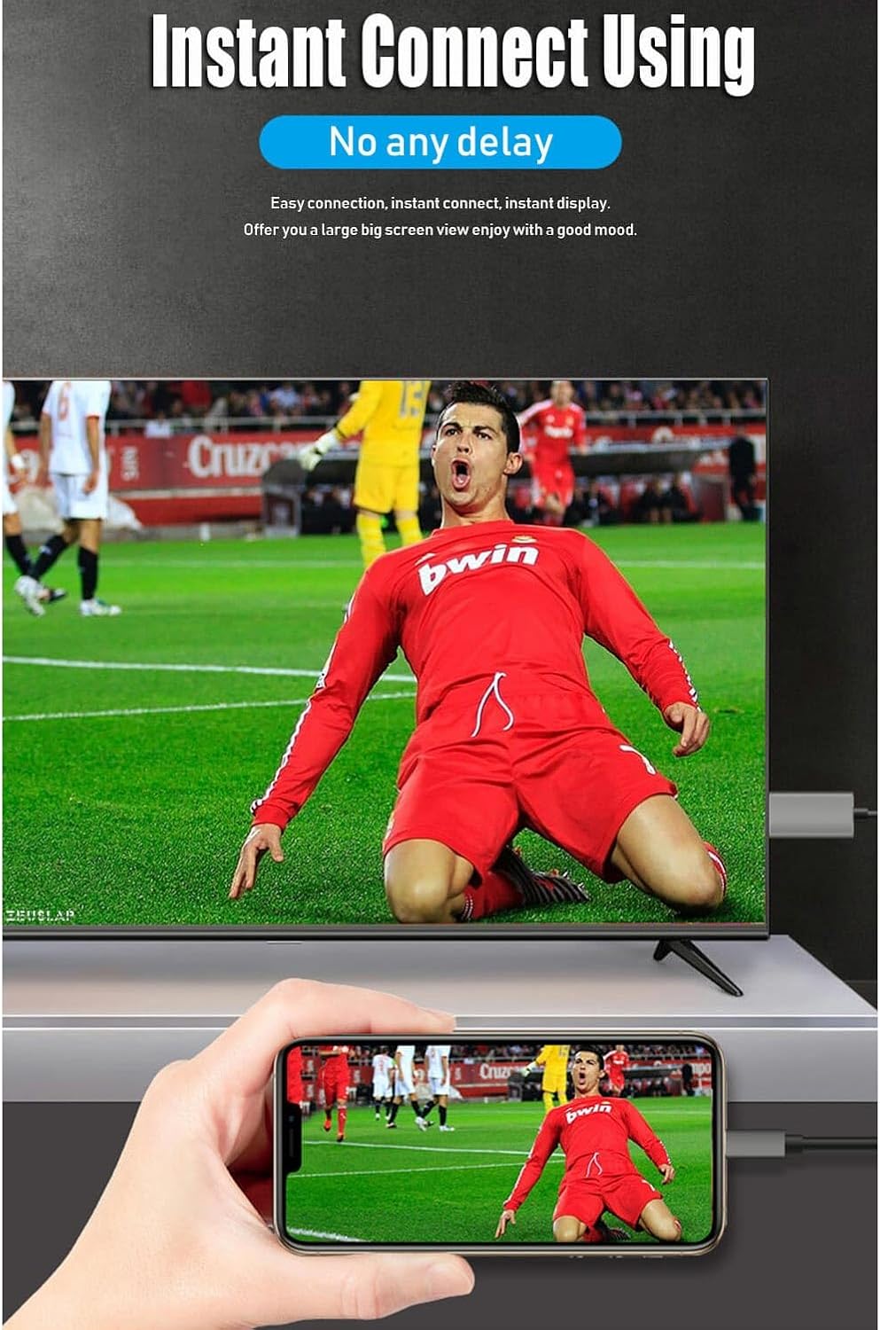 Onezero ZR-627 MT57 4K 60hz HDMI Çevirici i-Phone 15 ile Uyumlu Kablo Type-C Thunder-bolts Altın Uçlu