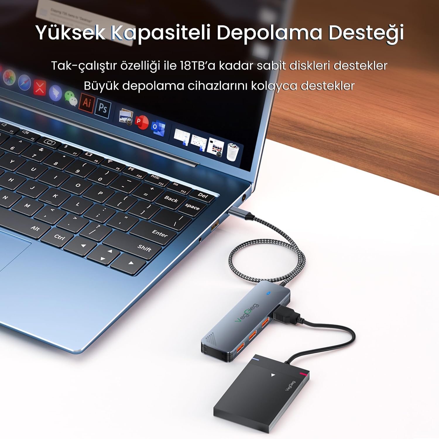 4 Portlu 10Gbps Type-C to 4*USB-C 3.2 Gen2 Type-C Çoklayıcı Dönüştürücü Hub
