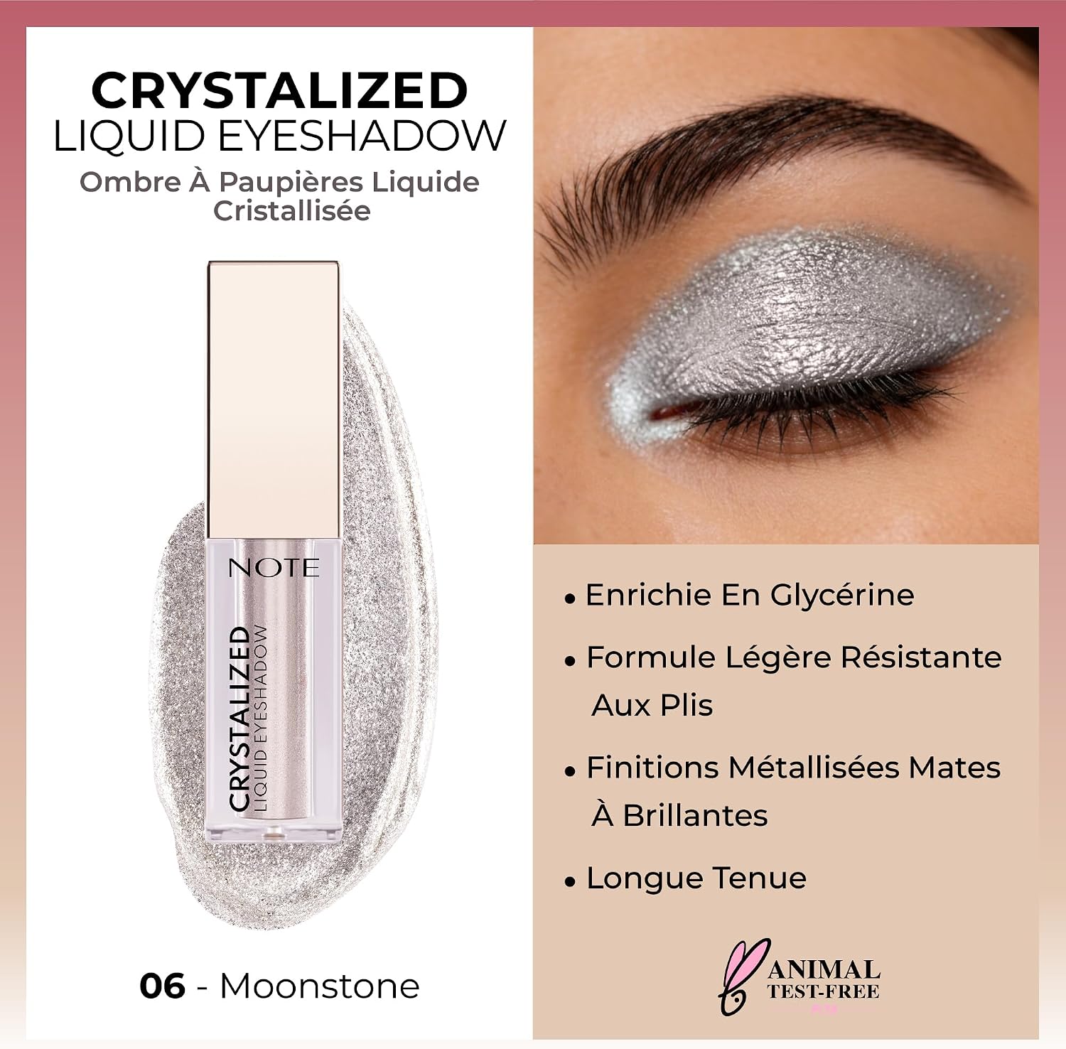 Cosmetics Crystalized Liquid Eyeshadow Likit Metalik Göz Farı, 06 Moonstone