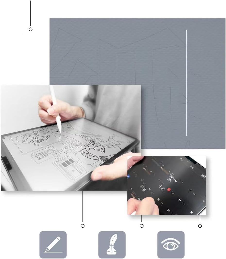 Galaxy İle Uyumlu Tab S10 Ultra Kağıt Hisli Mat Paper Like Tablet Ekran Koruyucu, Renksiz