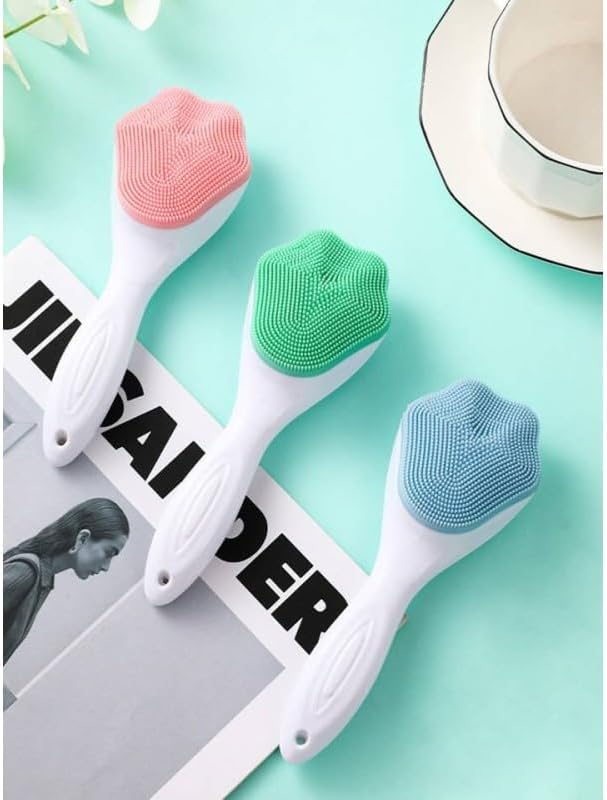 Cilt Temizleme Peeling Fırçası, Ergonomik Saplı Masaj Etkili, Sevimli Tasarım Cilt Bakım Yüz Makyaj Temizleme Peeling Fırçası